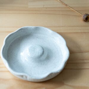 Cocktail Salt Dish, wavy, white speckles